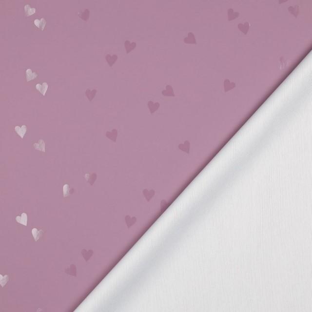 Stoff Raincoat, Hearts purple - 1