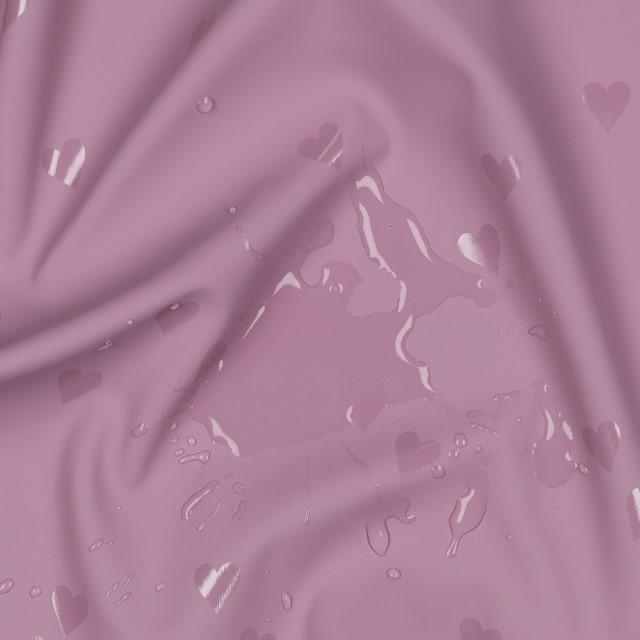 Stoff Raincoat, Hearts purple