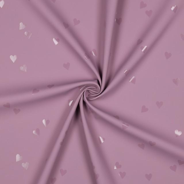 Stoff Raincoat, Hearts purple - 0