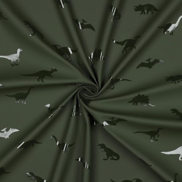 Stoff Raincoat, Dinosaurus dark green - 1
