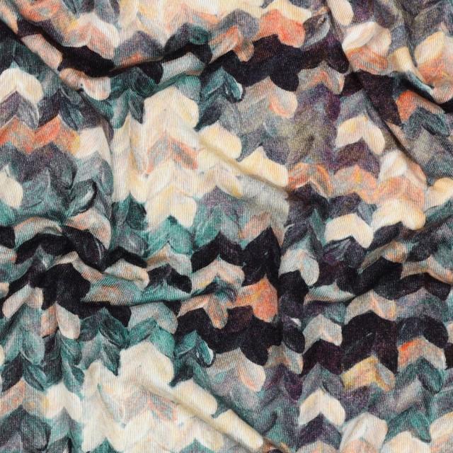 Stoff Viskose Jersey, digital geometric - 1