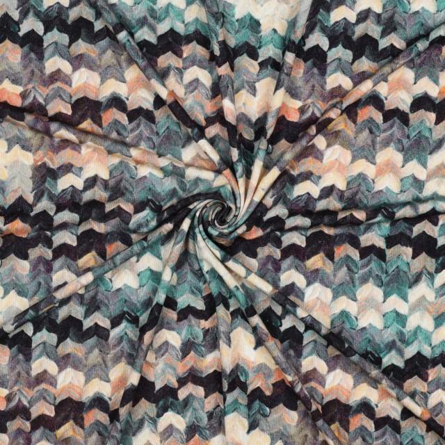 Stoff Viskose Jersey, digital geometric - 2