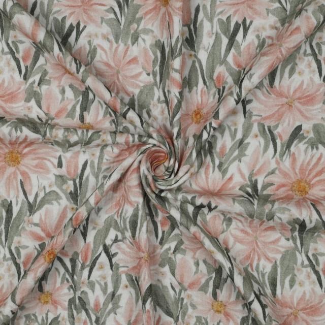 Stoff Musselin Digital Flowers - 0