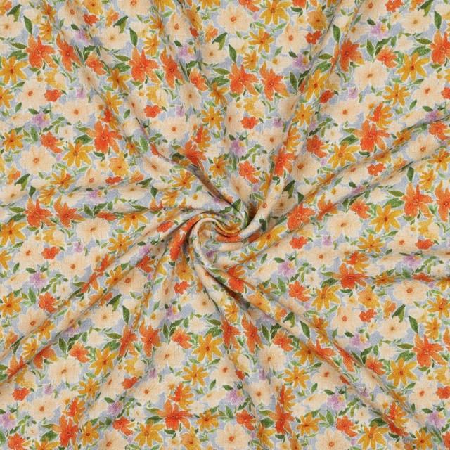 Stoff Viskose Leinen Crêpe Flowers - 0