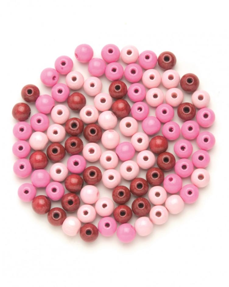 Holzperle 8mm rosa-mix