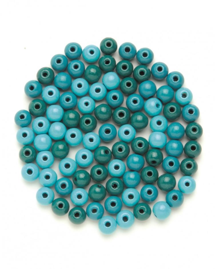 Holzperle 8mm 80St türkis-mix