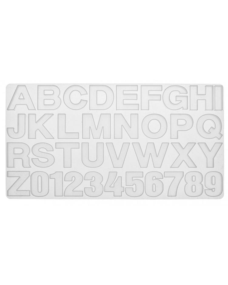 Silikon-Form 36x19cm Buchstaben+Zahlen 36tlg
