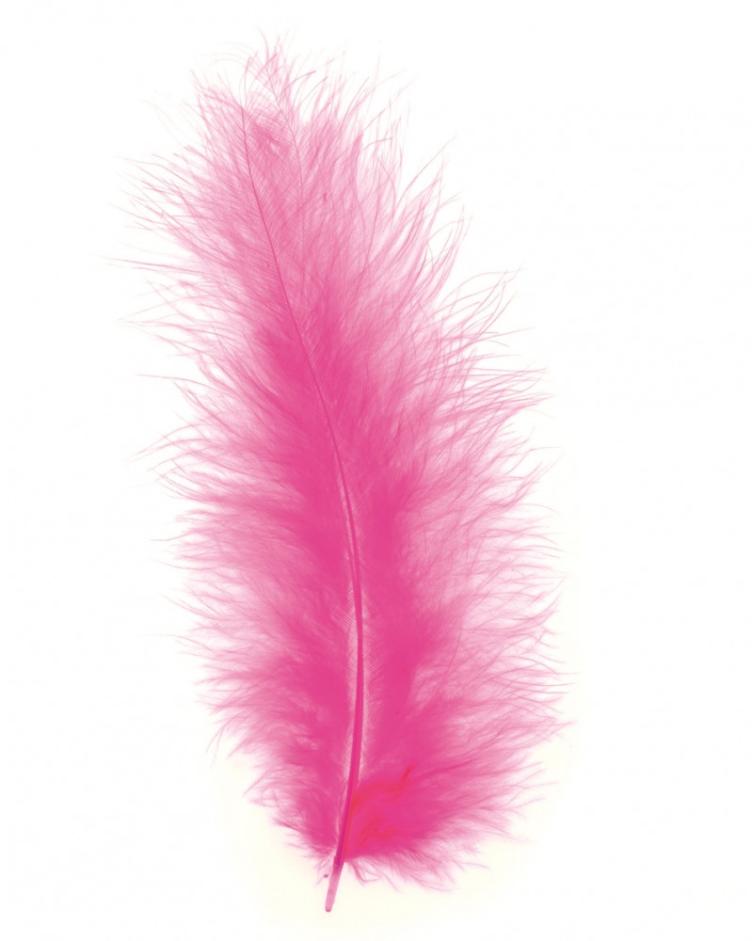 Marabufedern, Pink 15 Stück