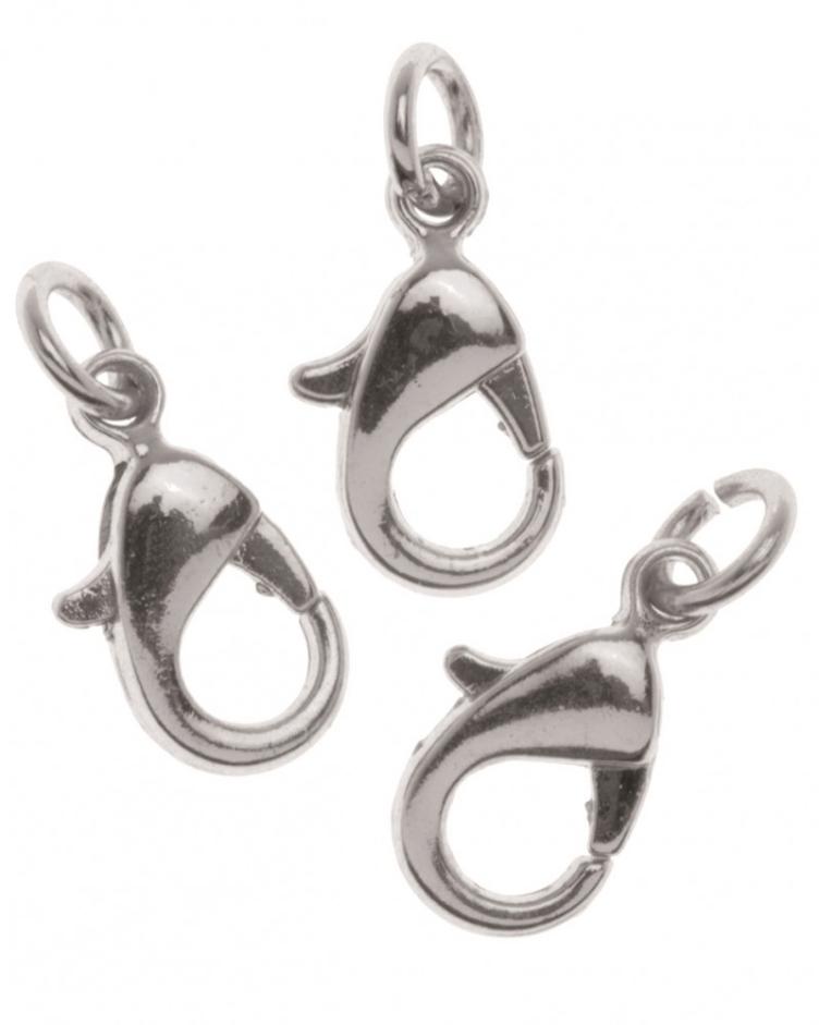 Karabiner Verschluss mit Ring 12mm silberfarben