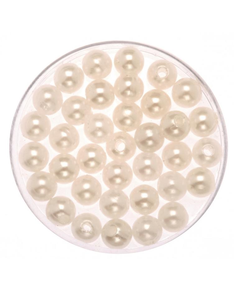 Dekoperlen 75 g 10mm perlweiss