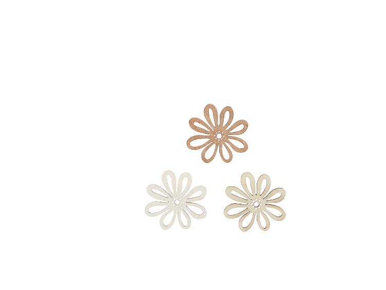 Holzstreuteil Blumen, braun