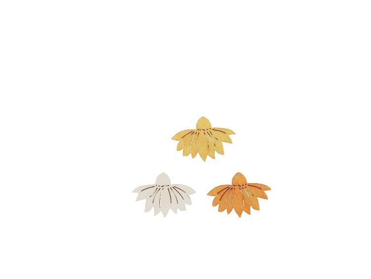 Holzstreuteile Blumen, gelb