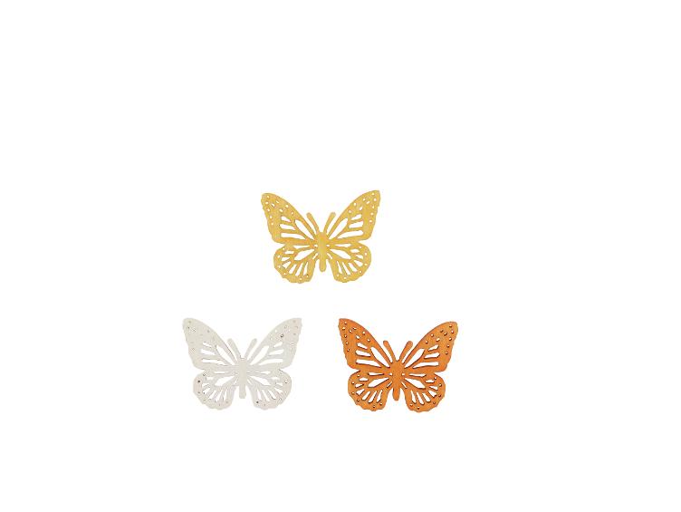 Holzstreuteile Schmetterling, gelb