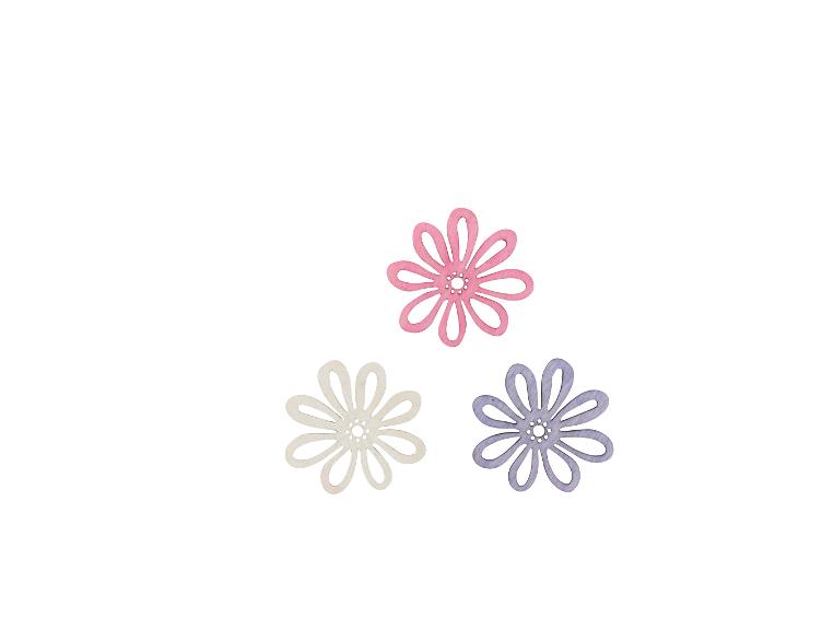 Holzstreuteile Blumen, lila