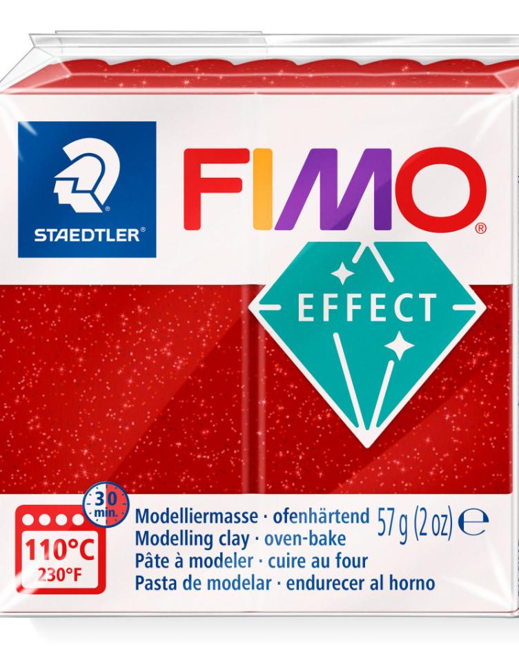 Fimo effect 57g glitter rot