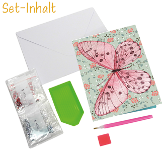 Diamond Painting - Karten-Set, Schmetterling - 0