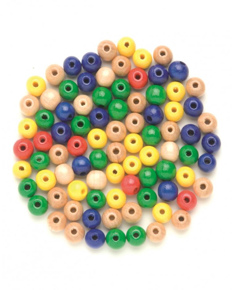 Holzperle 12mm bunt-mix