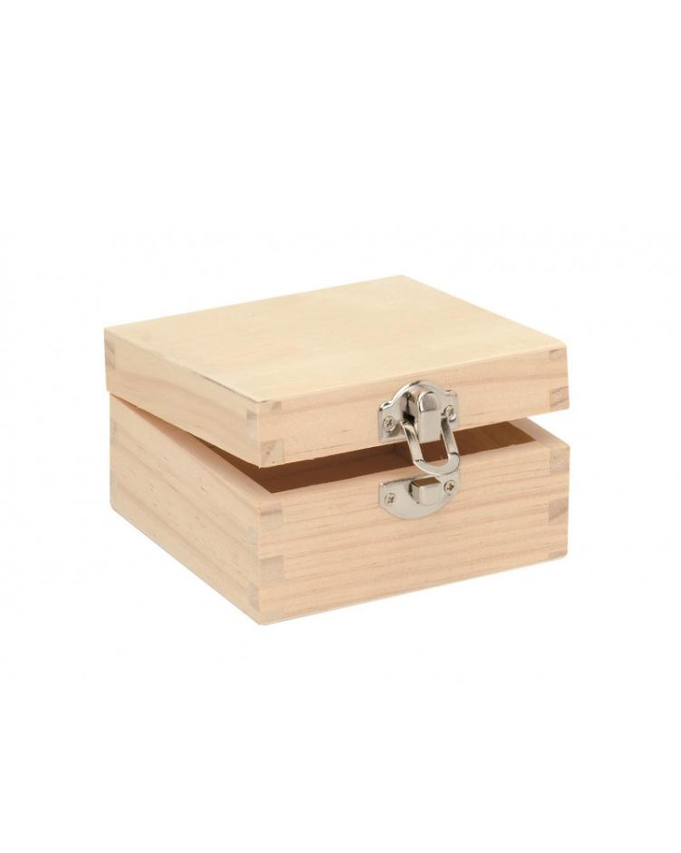 Holzbox Quadrat,10x10x5.5cm,Kiefer