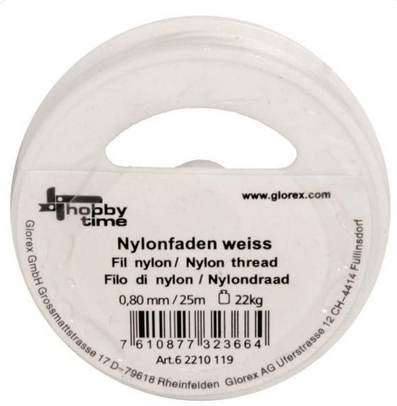 Nylonfaden weiss 0,80mm 25m