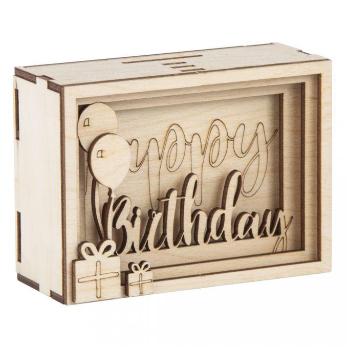 Holz 3D Geschenkbox Birthday - 1