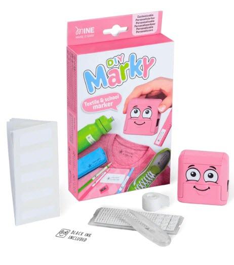 DIY MARKY STEMPEL SET, TEXTILE & SCHULE MARKER, PINK, ABDRUCKGRÖSSE 38 x 14mm