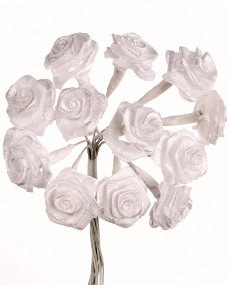 Diorröschen weiss 12 Blüten