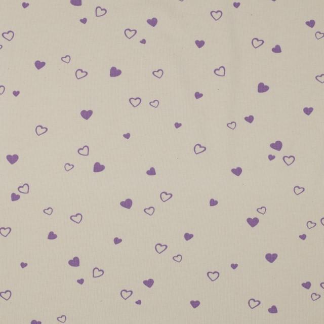 Stoff Jersey Hearts Natural