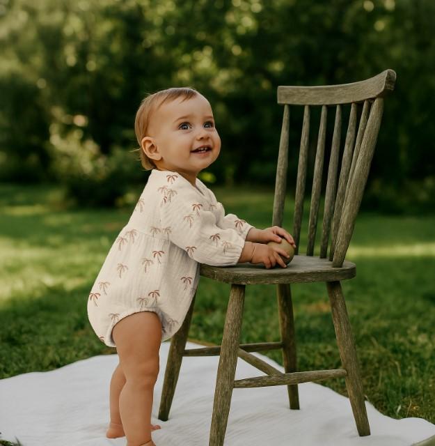 Stoff Musselin Palmtrees - 1