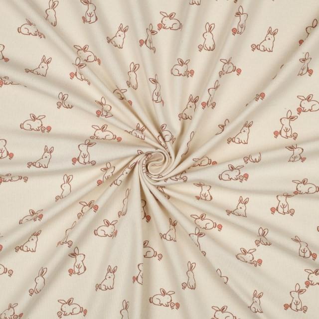 Stoff Jersey Rabbits Natural - 0