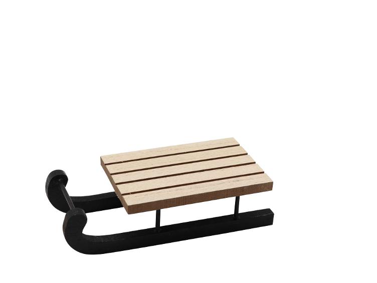 Holzschlitten natur/schwarz
