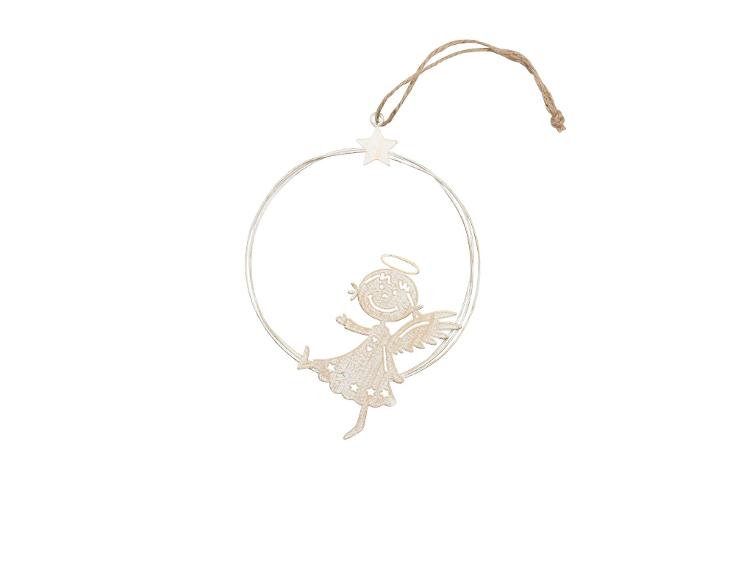 Metallhänger Ring mit Engel shabby chic