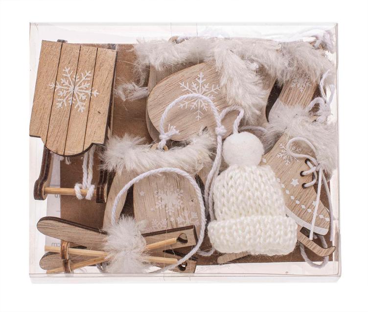 Winterhänger-Set, in Box Natur, 10tlg