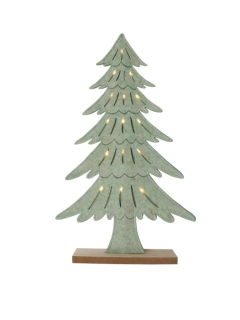 Filzbaum mit LED Lichterkette, Grün - 0