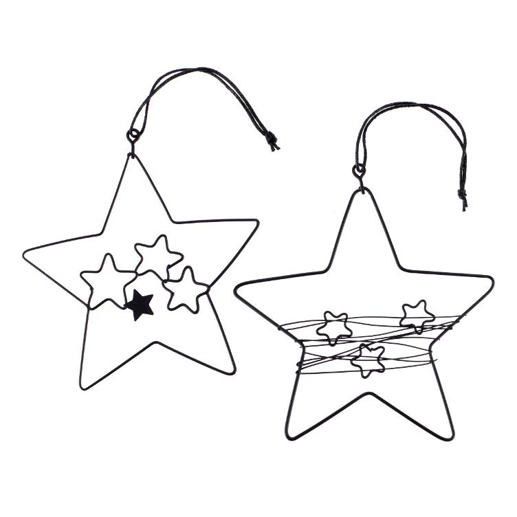 Stern aus Draht schwarz