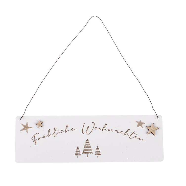 Blechschild Fröhliche Weihnachten 8 x 25 cm