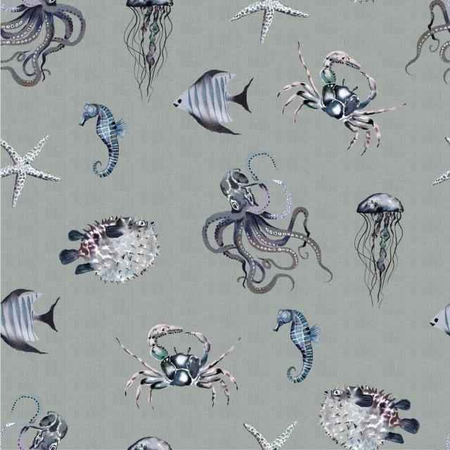 Stoff Canvas Digital Underwater Animals mint