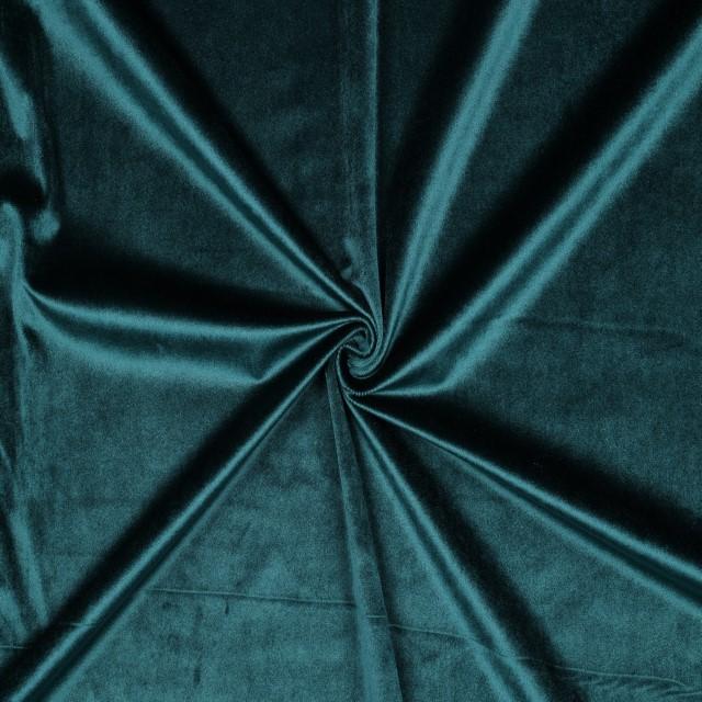 Stoff Polyester Luxury Velvet Petrol - 1
