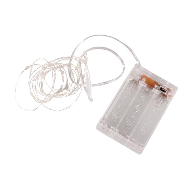 Mini LED-Lichterkette m. Draht/Timer - 0