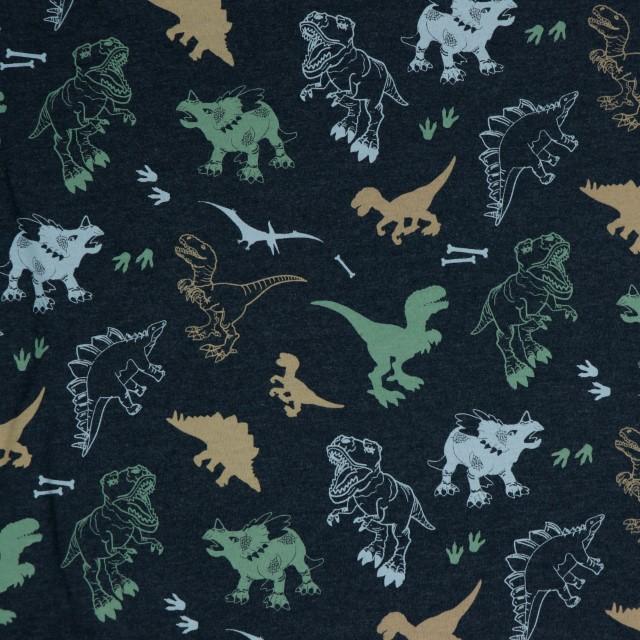 Stoff Jersey Dino indigo meliert