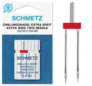 SCHMETZ NÄHMASCHINENNADEL ZWILLINGSNADEL EXTRA BREIT, NR. 100, 6MM, 130/705 H