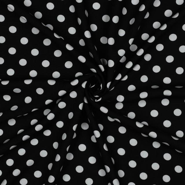 Stoff Radiance Viskose Punkte schwarz - 1