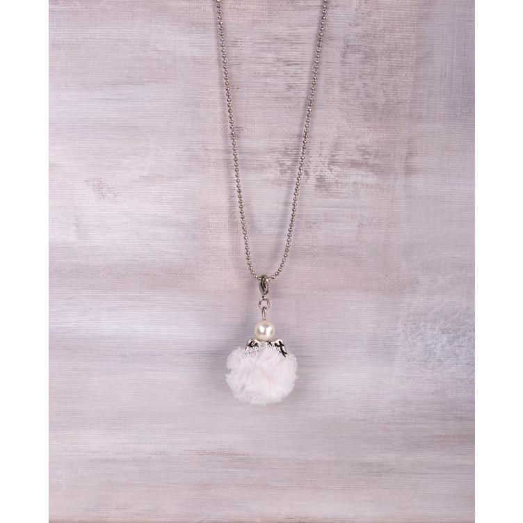 Anhänger Soft Tüll Pompon Engel, weiß - 1
