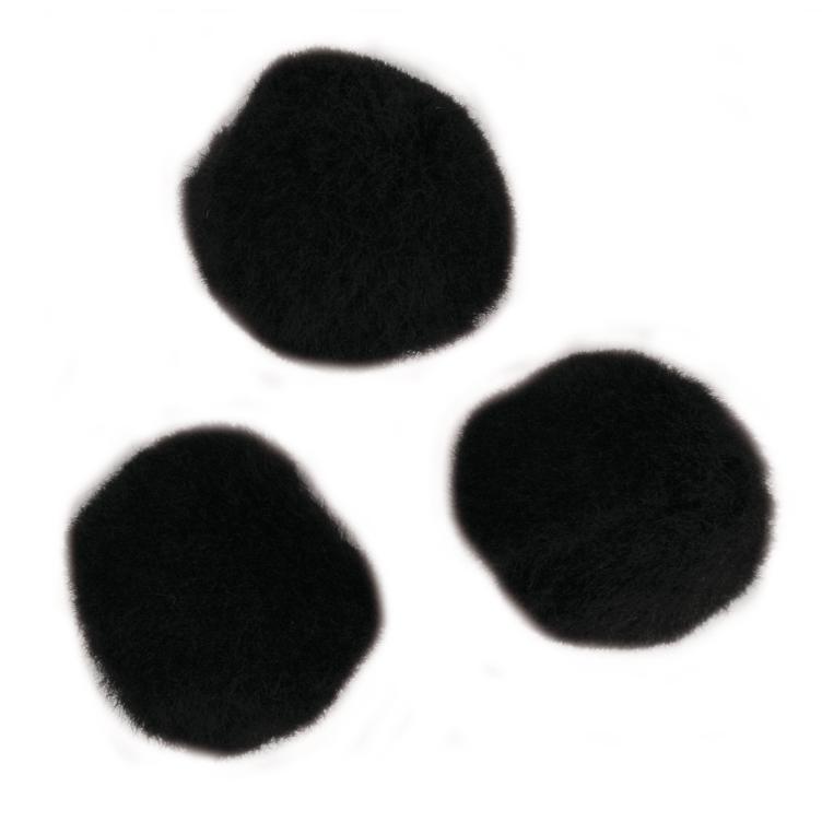 Pompons schwarz, 15 mm, 60 Stück