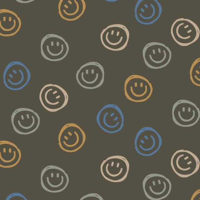 Stoff Soft Sweat Smiley, grün