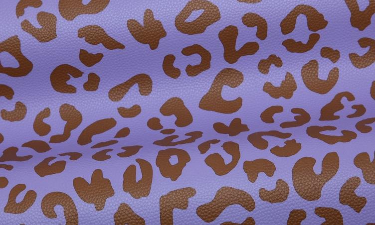 Stoff Kunstleder Happy Leo lila/braun