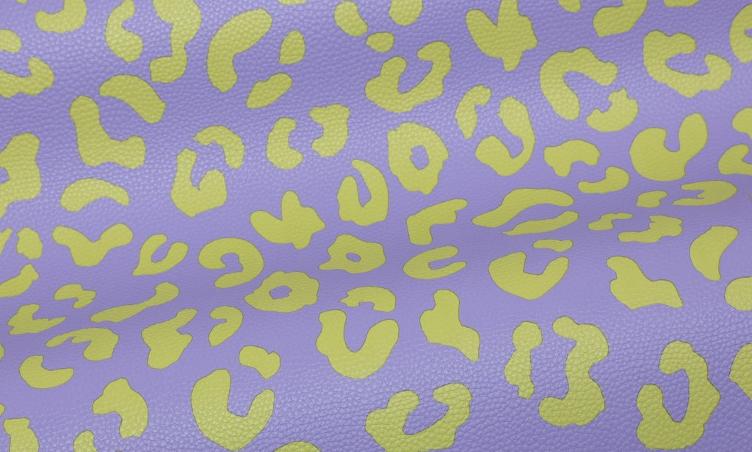 Stoff Kunstleder Happy Leo lila/lime