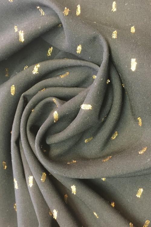 Stoff Viskose Lurex schwarz/gold - 0