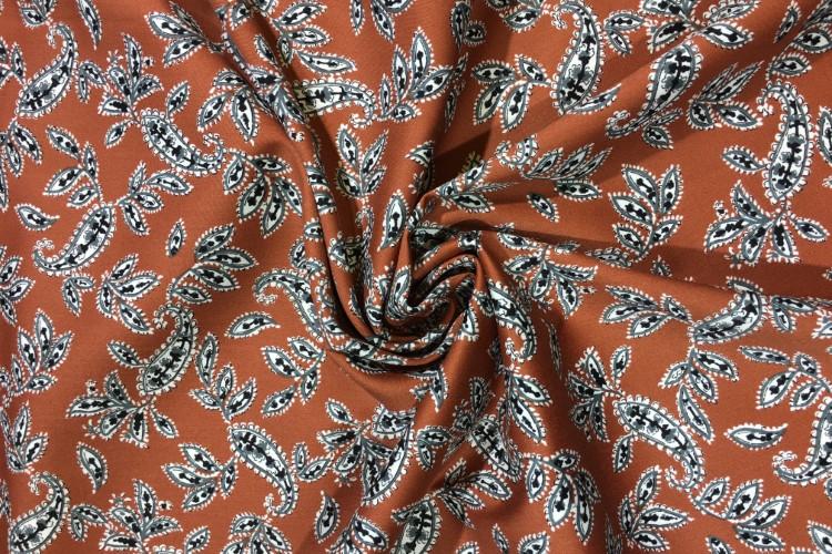 Stoff Cotton Satin Stretch, Terra Cotta - 0