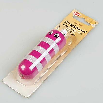KLEIBER STRICKLIESEL FUCHSIA STRICKPÜPPCHEN 10 X 3.3CM Ø, MIT ANLEITUNG