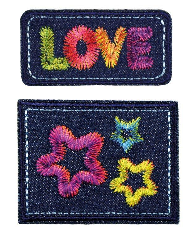 Prym Applikation Jeans LOVE, mehrfarbig